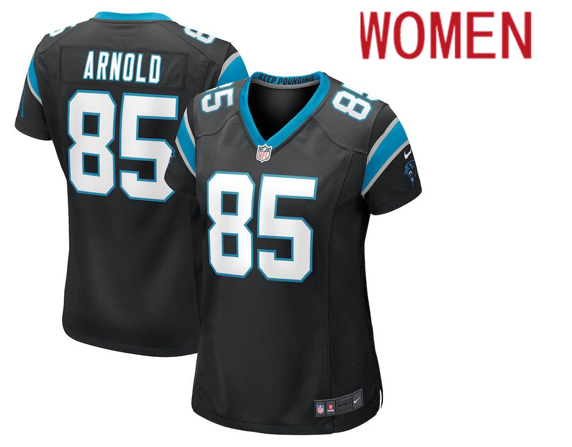 Women Carolina Panthers #85 Dan Arnold Nike Black Game NFL Jersey